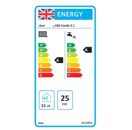 BAXI 436 36kW Combi Boiler with Horizontal Flue